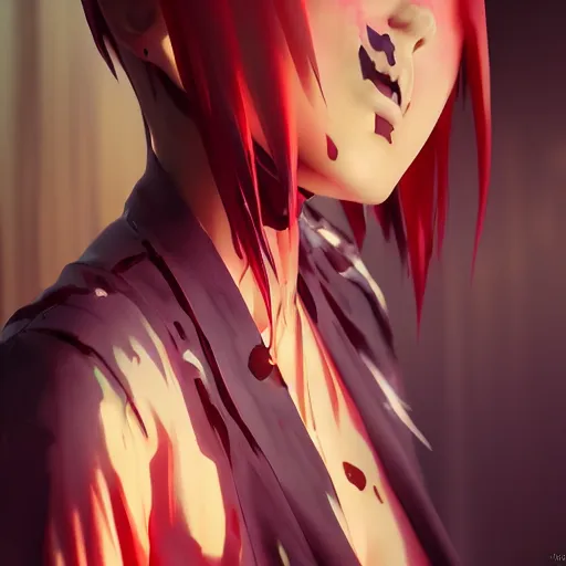 Image similar to photorealistic scary dramatic liquids anime people render, colorful, atmosphere cinematic, by wlop, by ilyu kuvshinov, shadows, artstation, super detailed, unreal engine 5, octane render, vfx, houdini, 8 k, super realistic