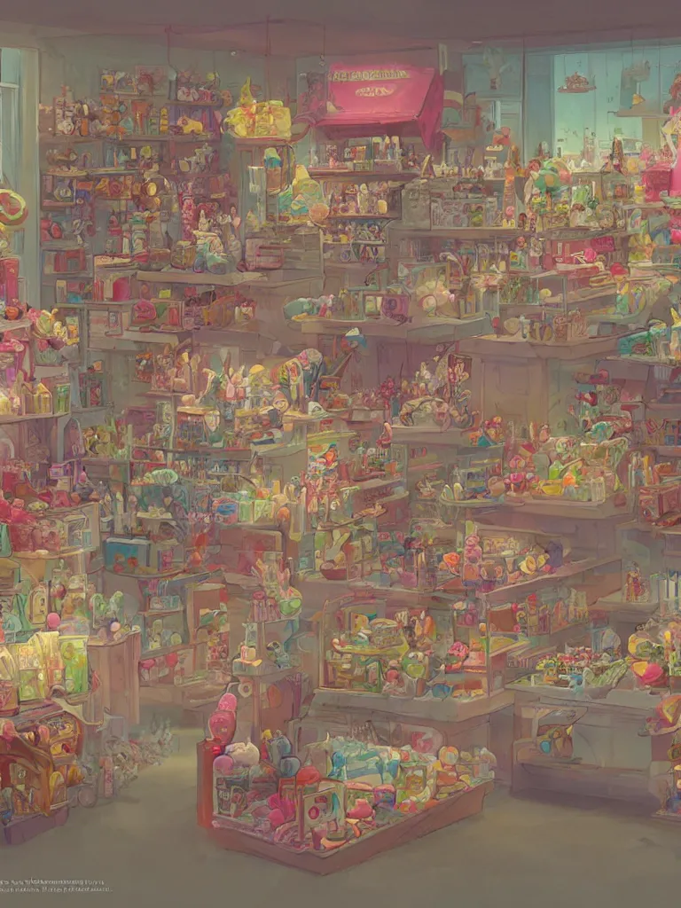 Prompt: candy store by disney concept artists, blunt borders, rule of thirds