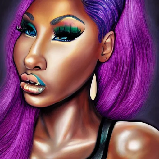Prompt: Nicki Minaj drawn by Todd macfarlane full color