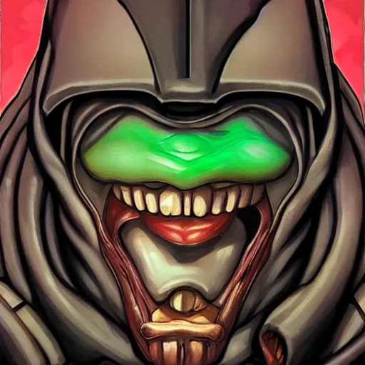 Image similar to earthworm jim as a doomguy, by artgerm