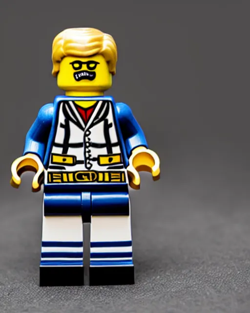 Image similar to photo of official lego lech!!! wałesa!!! with a small! moustache! minifigure, 4 k, product photography, high quality