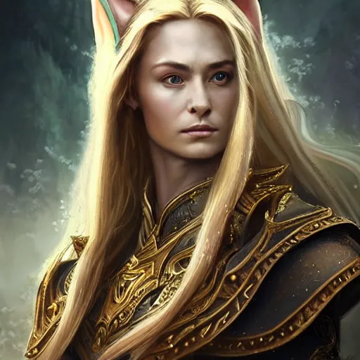 Image similar to Majestic and regal portrait of a riveting and awe inspiring female High Elf nobility, fantasy mountainous background, intricate, epic, elegant, menacing, fantasy, photo realistic, digital matte painting, hard focus, beautiful volumetric lighting, epic light, ultra detailed, by Leesha Hannigan, Ross Tran, Thierry Doizon, Kai Carpenter, Ignacio Fernández Ríos