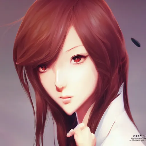 Image similar to kurisu makise, elegant, ultra highly detailed, digital painting, smooth, sharp focus, artstation, pixiv, art by ina wong, bo chen, artgerm, rossdraws, sakimichan