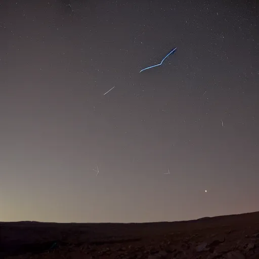 Image similar to perseid meteor shower viewed from mars