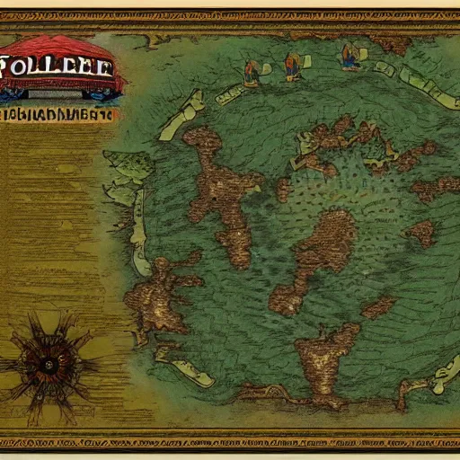 Prompt: folklore map, sharp focus, concept art