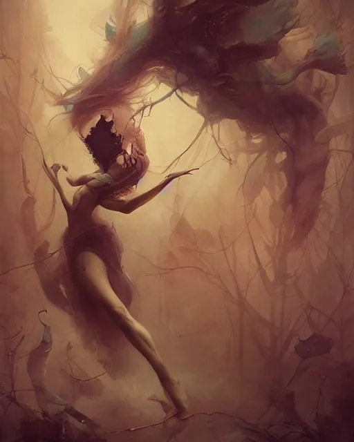 Image similar to conjuring an image from noise, by peter mohrbacher, brooke shaden, and greg rutkowski, intricate, artgerm