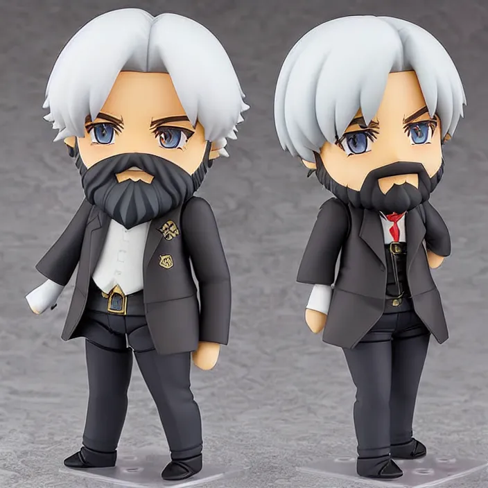 Image similar to karl marx, an anime nendoroid of karl marx, figurine, detailed product photo