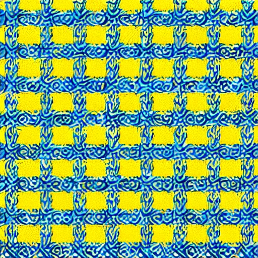 Prompt: pattern art, blue and yellow color scheme
