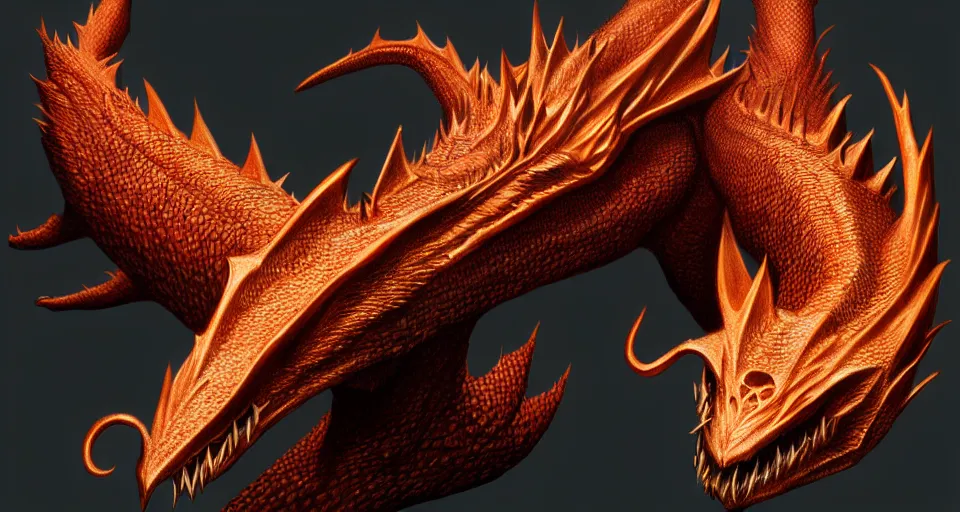 Image similar to Smaug, realistic artwork on artstation, highly detailed