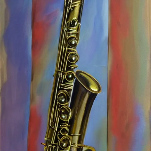 Prompt: a painting of a clarinet