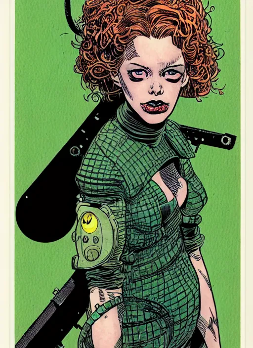 Image similar to a portrait of a pretty sewer punk young lady by al williamson