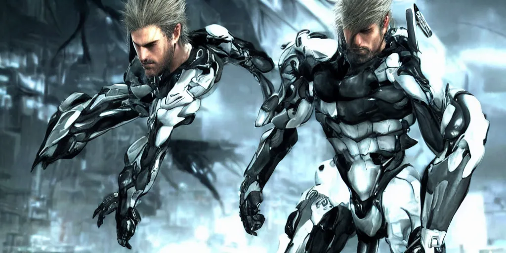 Prompt: Metal Gear Rising, beautiful, gracious, true color, hyper realistic, ultra detailed, ultra realistic