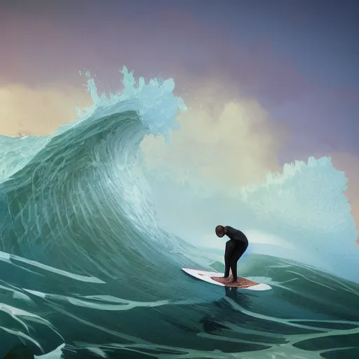 Prompt: obama surfing the biggest wave at nazare, portugal, intricate, highly detailed, digital painting, artstation, concept art, smooth, sharp focus, illustration, unreal engine 5, 8 k, art by artgerm and greg rutkowski and alphonse mucha