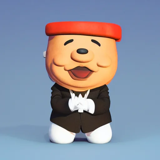 Image similar to little mr xi jinping by roger hargreaves and jim henson. rust, octane render, unreal engine