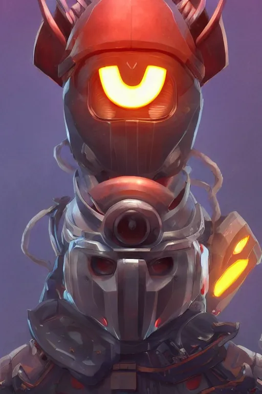 Image similar to epic mask helmet robot ninja portrait stylized as fornite style game design fanart by concept artist gervasio canda, behance hd by jesper ejsing, by rhads, makoto shinkai and lois van baarle, ilya kuvshinov, rossdraws global illumination radiating a glowing aura global illumination ray tracing hdr render in unreal engine 5