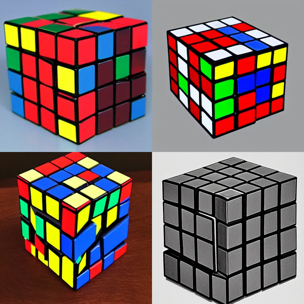 Prompt: rubiks cube by escher