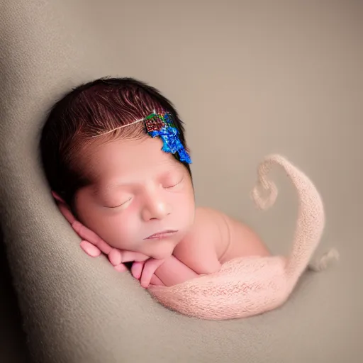 Image similar to beautiful photography of newborn hindi, pastel colors, hyper realistic, 8 0 mm, studio lighting