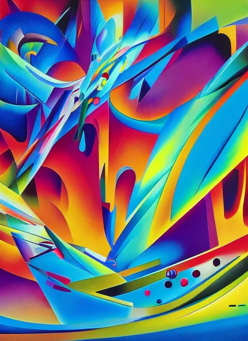 Prompt: A surreal neon painting of Zaha hadid 3d kandinsky fractal Vladimir kush and dali and kandinsky, 3d, realistic shading, complimentary colors, vivid neon colors, aesthetically pleasing composition, masterpiece, 4k, 8k, ultra realistic, super realistic,