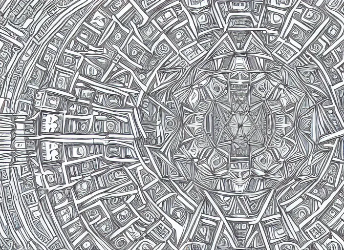 Image similar to symmetry! scientific intelligence meet online, intricate, elegant, highly detailed, concept art, smooth, sharp focus, lineart, illustration, shadows, penned with thin colors on white, 8 k