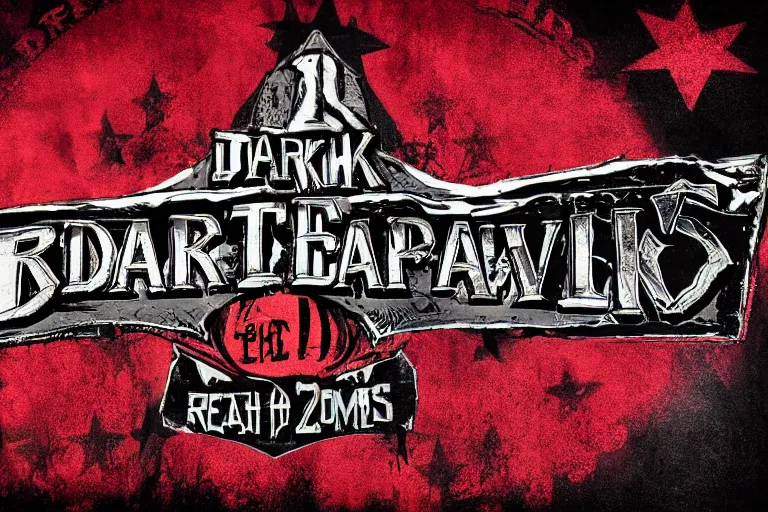 Image similar to 3d sculpt of an arched ironwork sign for a circus called 'the dark metal carnival', red dead redemption2, las vegas, artstaton, digital illustration