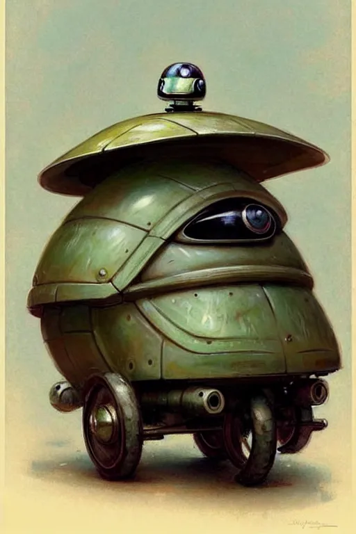 Prompt: ( ( ( ( ( 1 9 5 0 s retro future android robot fat robot turtle wagon. muted colors., ) ) ) ) ) by jean - baptiste monge,!!!!!!!!!!!!!!!!!!!!!!!!!