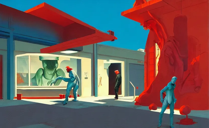 Prompt: Mysteriuos laboratory toxic materials, very coherent, painted by Edward Hopper, Wayne Barlowe, painted by James Gilleard, airbrush, art by JamesJean