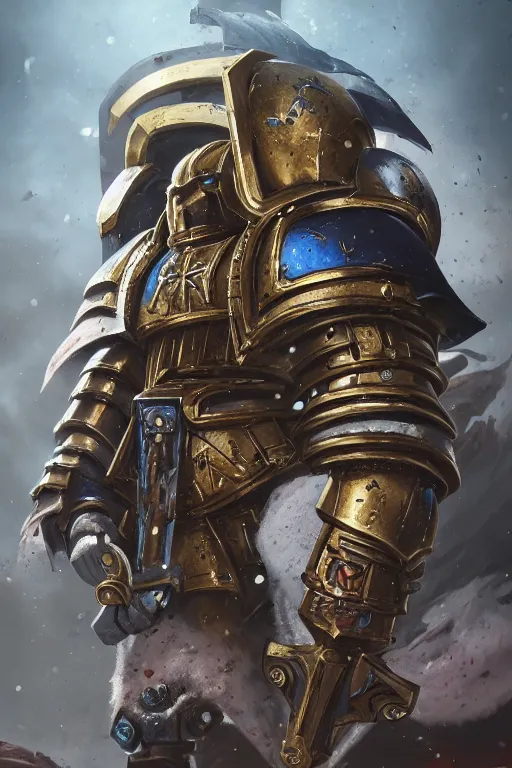 Image similar to armor portrait heros warhammer 4 0 k horus heresy fanart - the primarchs emperor by johannes helgeson animated with vfx concept artist & illustrator global illumination ray tracing hdr fanart arstation zbrush central hardmesh 8 k octane renderer comics stylized