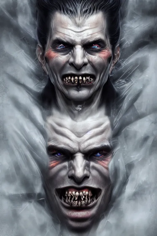 Image similar to Photorealistic Portrait of the Lord of Shadows, Dracula by Ayami Kojima and Ewelina Kowalczyk, Realism, CGI Render, Path Tracing, Subsurface Scattering, Global Illumination