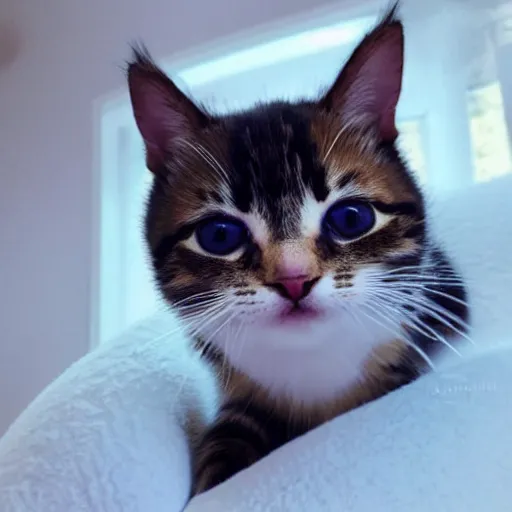 Image similar to cute baby cat twitch streamer