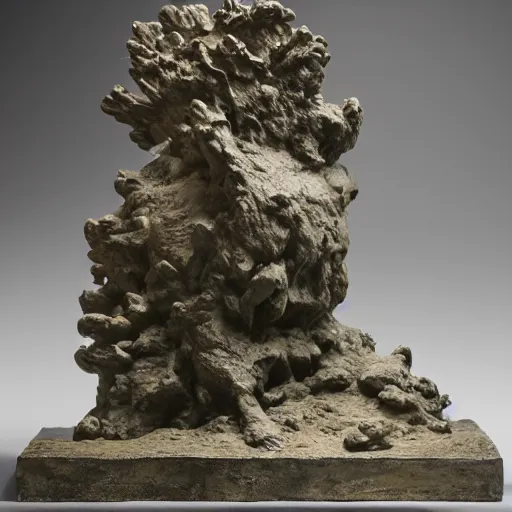 Prompt: a sculpture of on oncoming storm