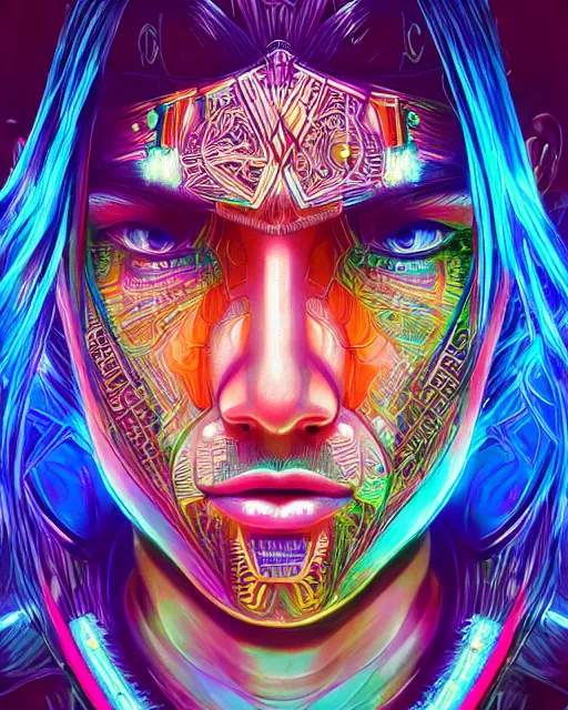 colorful portrait of a futuristic pacific islander | Stable Diffusion ...