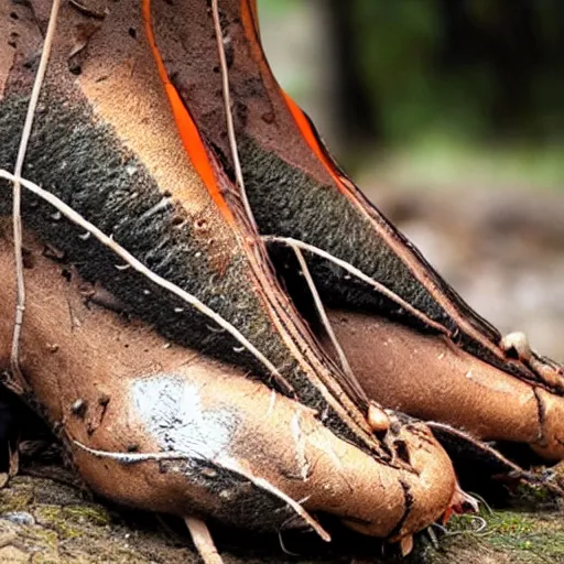 Image similar to shoes made from giant ants and maggots