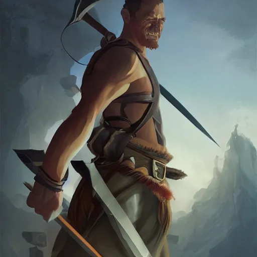 Image similar to archer from clash of clans, fantasy illustration, portrait, artstation, detailed matte portrait painting by greg rutkowski