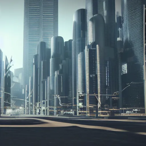 Image similar to futuristic city busy road, year 2 1 0 0, octane render