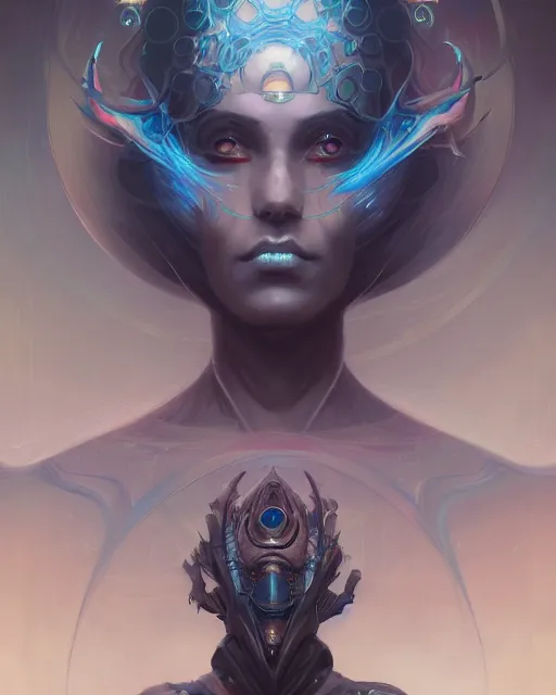 Image similar to portrait of a beautiful cybernetic emanation from angelarium, profile, by pete mohrbacher and artgerm and wlop, digital art, highly detailed, intricate, fantasy, mystical, Trending on Artstation HQ, deviantart, unreal engine, 4K UHD image