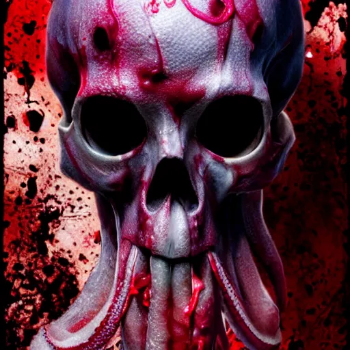 Prompt: bleeding colors skull octopus hybrid, big budget movie scene, horror reality, award winning photograph, cinematic lighting, realistic!, hyperrealism, realistic refine flavor, real photo