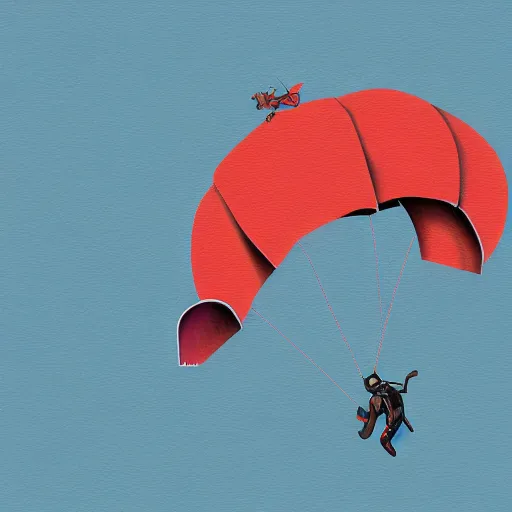 Image similar to Skydiving elephant, digital art