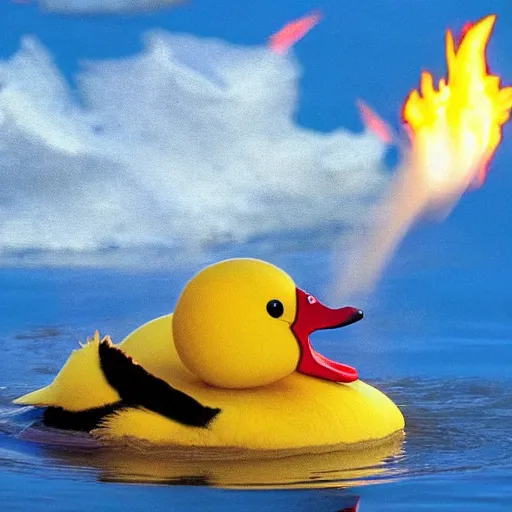 Image similar to Monstrous duck breathing fire