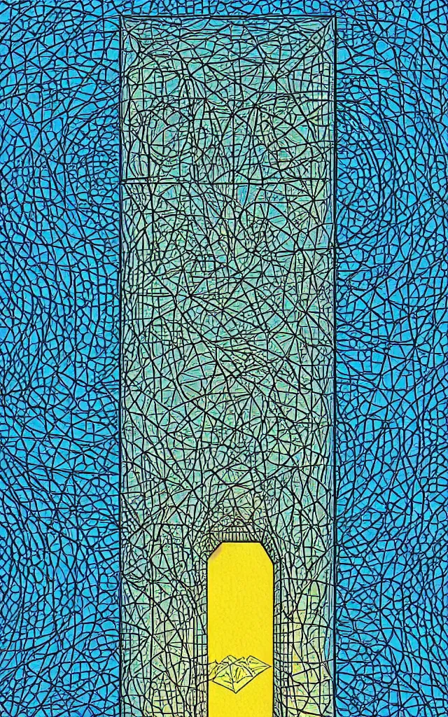 Image similar to rectangular portal gate to another dimension, fractal. retro minimalist art by jean giraud