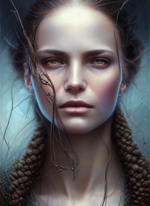 Prompt: closeup portrait shot of beutiful girl in a scenic dystopian environment, intricate, elegant, highly detailed, centered, digital painting, artstation, concept art, smooth, sharp focus, illustration, artgerm, tomasz alen kopera, peter mohrbacher, donato giancola, joseph christian leyendecker, wlop, boris vallejo