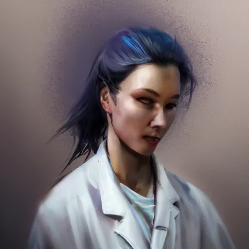 Image similar to concept art of scientist by jama jurabaev, portrait, scifi, extremely detailed, trending on artstation, high quality, brush stroke