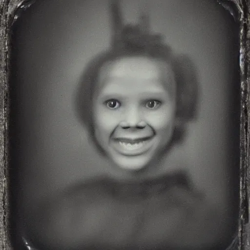 Image similar to tintype of a smiling alien