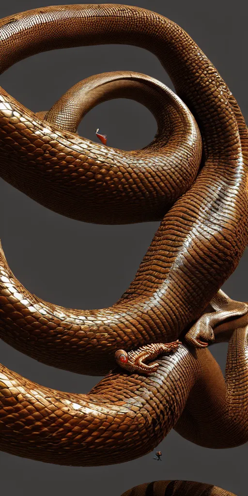 Image similar to the great cyborg serpent leviathan hyperrrealistic curling around the world 3d render zbrush vray caravaggio