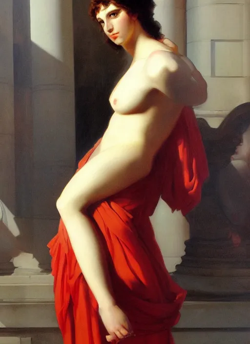 Image similar to full body painting of an ancient greek, by ilya kuvshinov, by thomas lawrence, by bayard wu