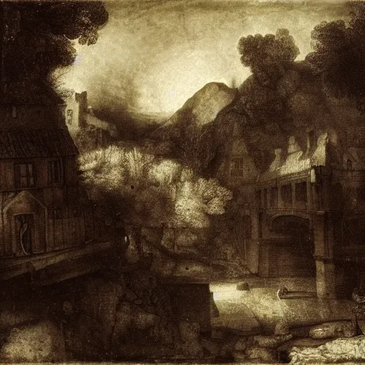 Prompt: a utopian dystopia photograph by rembrandt.