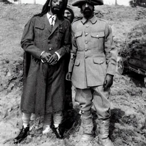 Image similar to snoop dogg and jesus as world war 1 soldiers