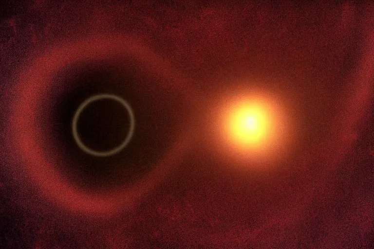 Prompt: black hole near the event horizon, digital art