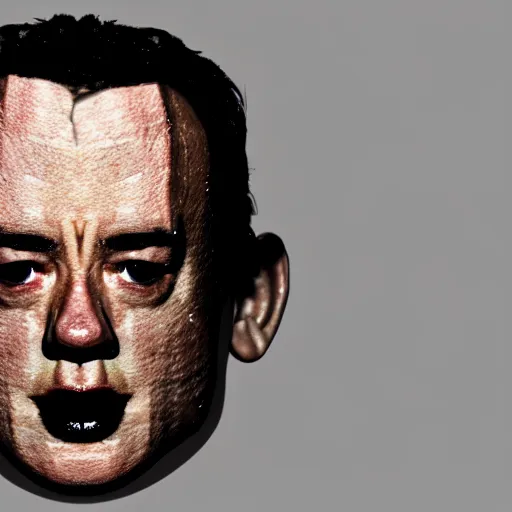 Image similar to a face made of ham slices made of tom hanks, 8 k, trending on artstation, 8 0 mm photography, hyperrealistic