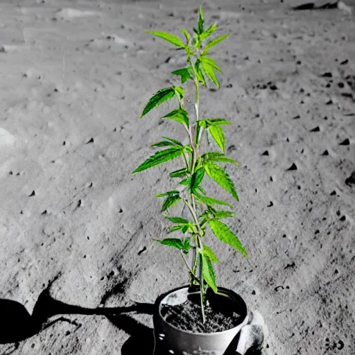 Image similar to weed plants growing on the moon