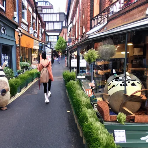 Prompt: totoro shopping in hampstead - n 4